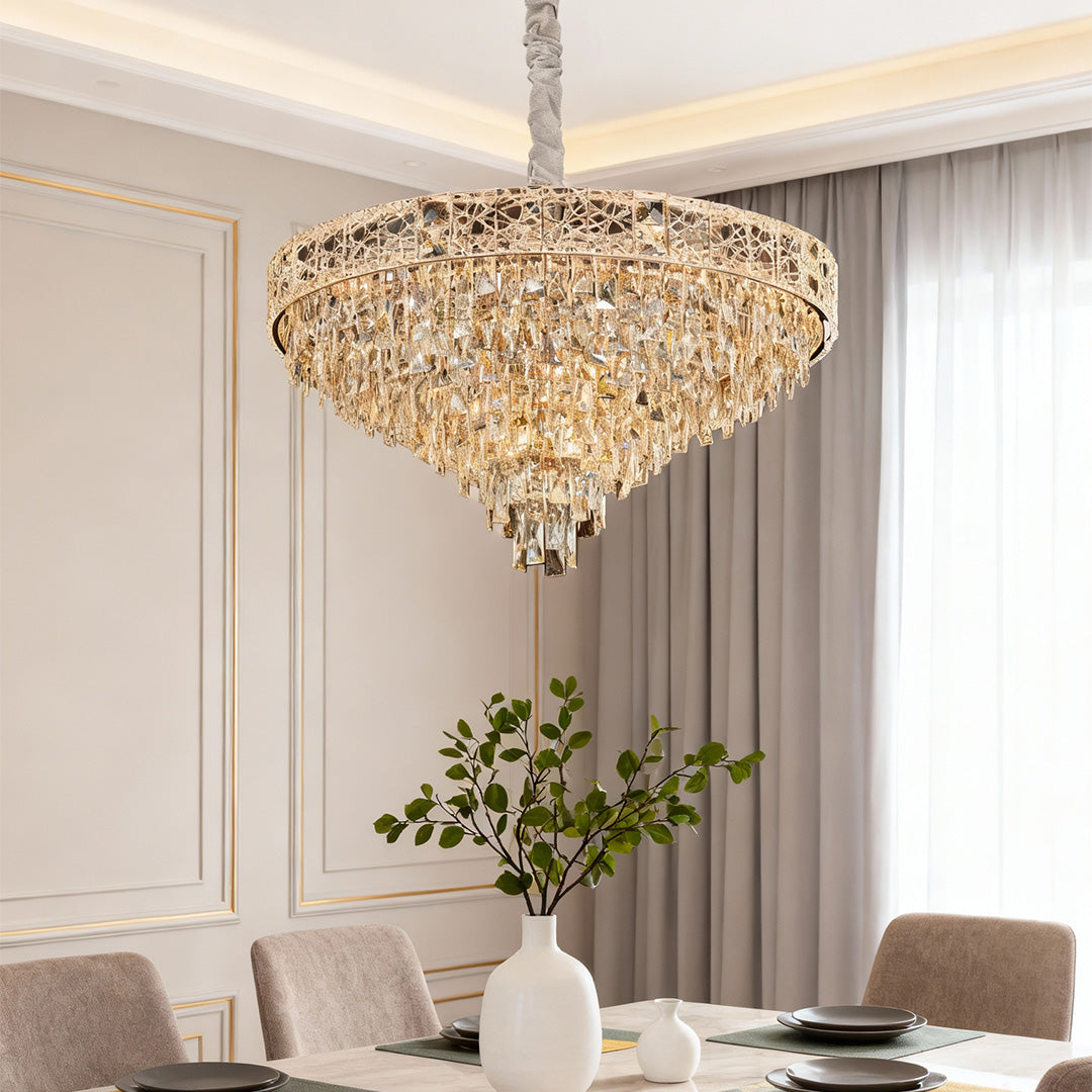 Large Chandelier Crystals European Style Luxury Ceiling Light
