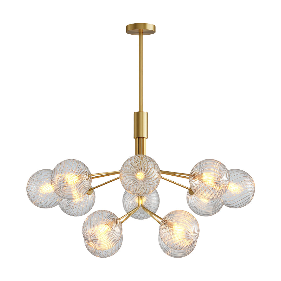 Luxury Modern Chandeliers Solid Copper Glass Ceiling Light