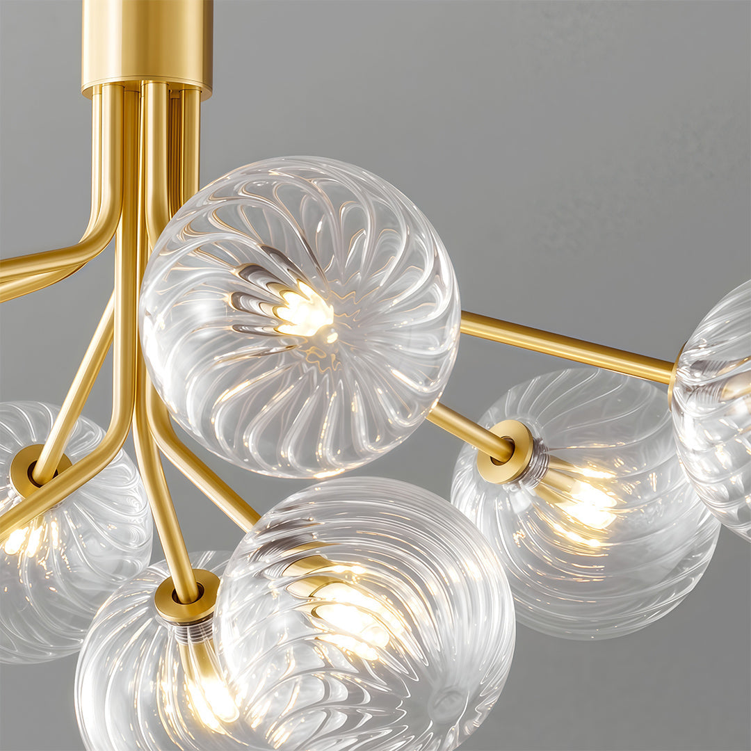Luxury Modern Chandeliers Solid Copper Glass Ball Ceiling Light