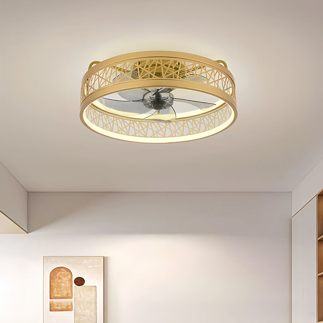 Round Ceiling Fan with Light Nordic Ultra Thin Integrated Fan Light