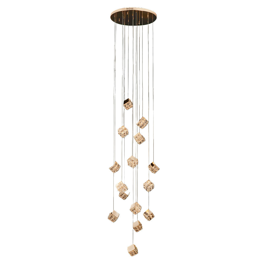 Stairs Chandelier Magic Cube Crystal Ceiling Light