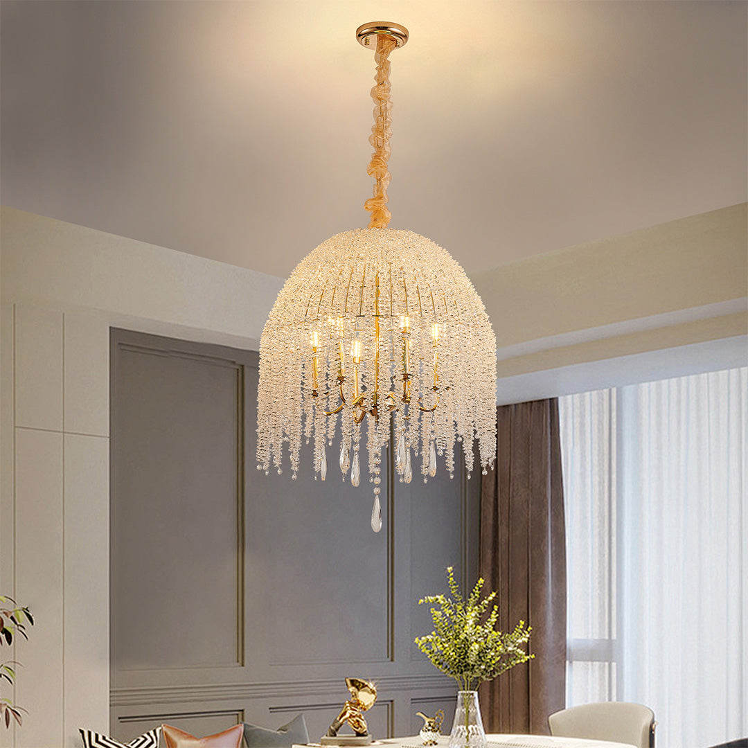 Teardrop Crystal Chandelier French Metal Ceiling Lights