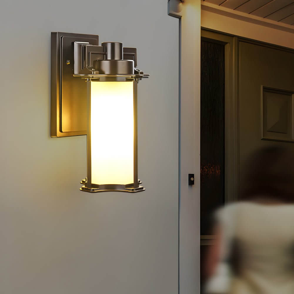 1-Light Glass Outdoor Wall Lantern Sconce