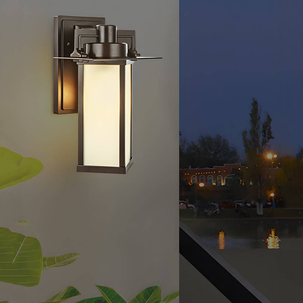 1-Light Glass Outdoor Wall Lantern Sconce
