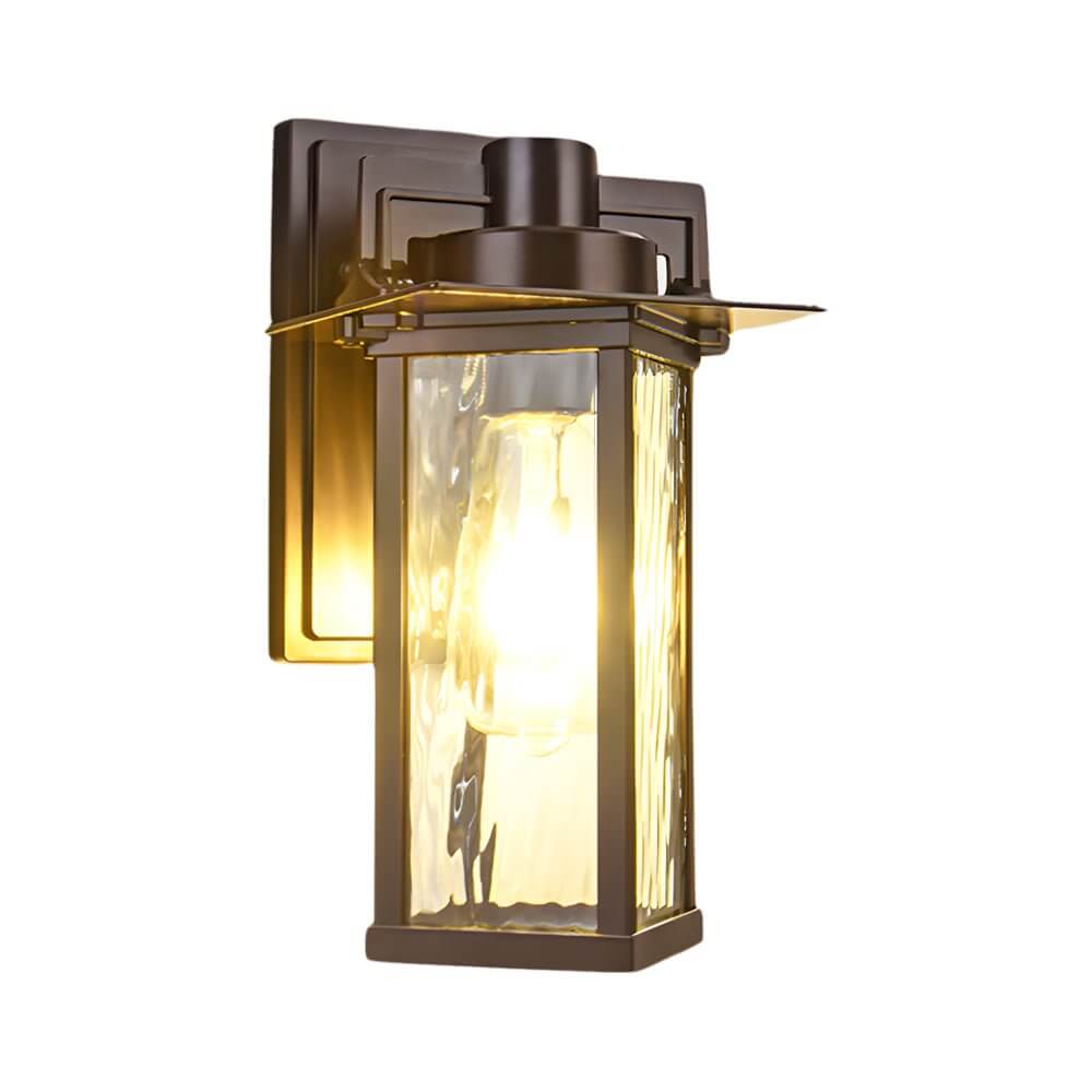 1-Light Glass Outdoor Wall Lantern Sconce
