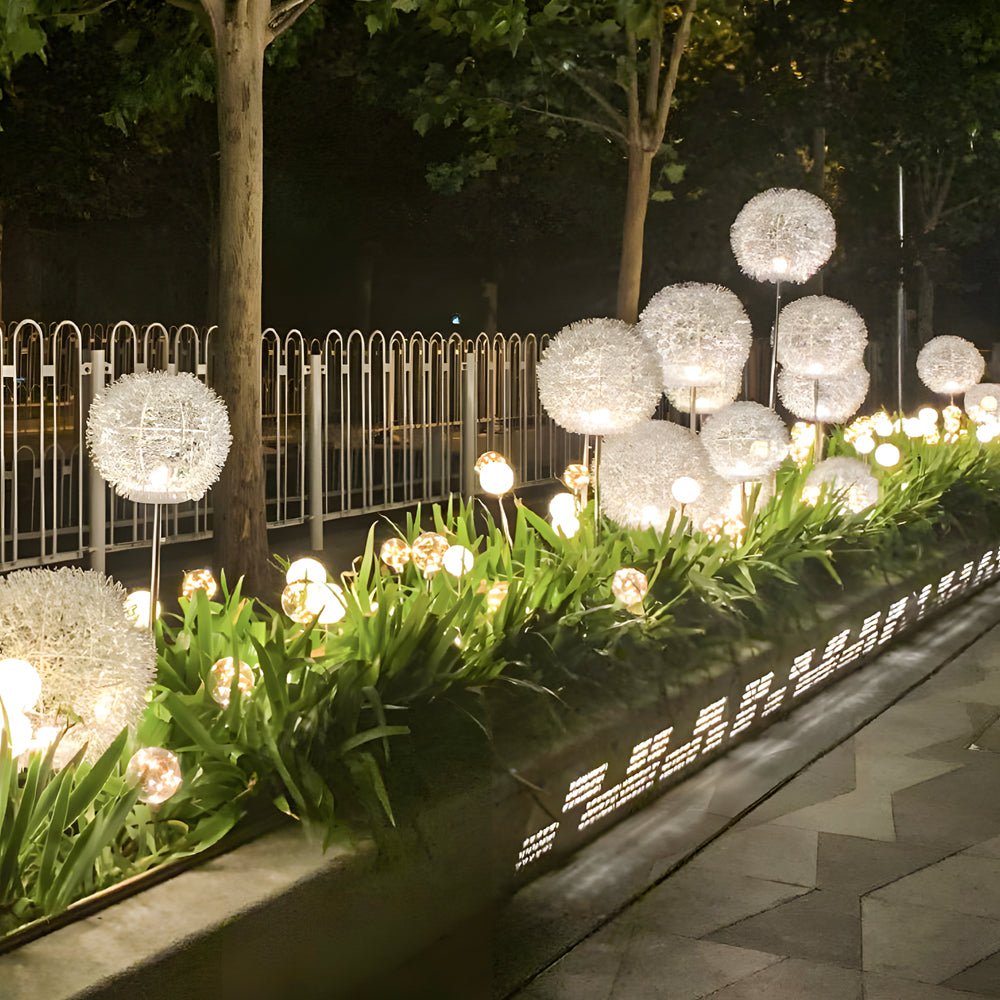 10-Piece Solar Dandelion Pathway Lights LED Outdoor Garden Lighting Set