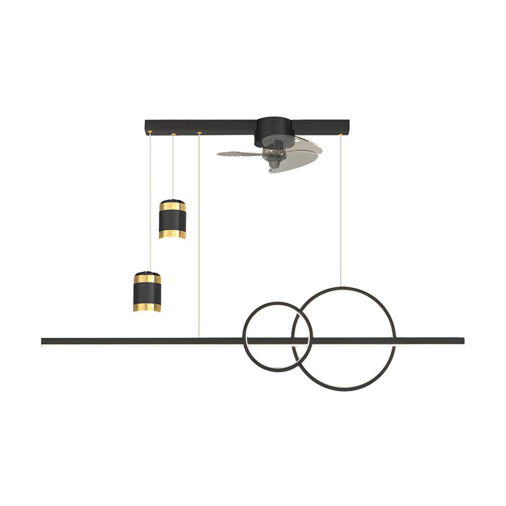 3 Step Dimming Creative Projection Modern Dining Room Chandelier Ceiling Fans