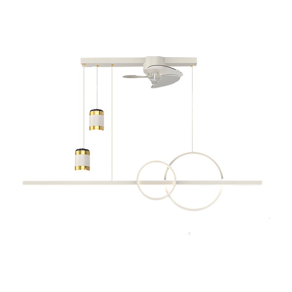 3 Step Dimming Creative Projection Modern Dining Room Chandelier Ceiling Fans