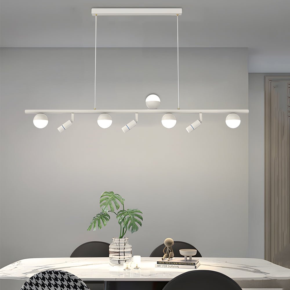5/7 Spotlights White Long LED Linear Lights Nordic Three Step Dimming Pendant Light