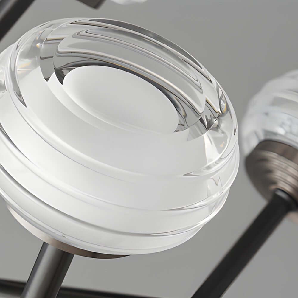 9/16-Light Black LED Sputnik Chandelier