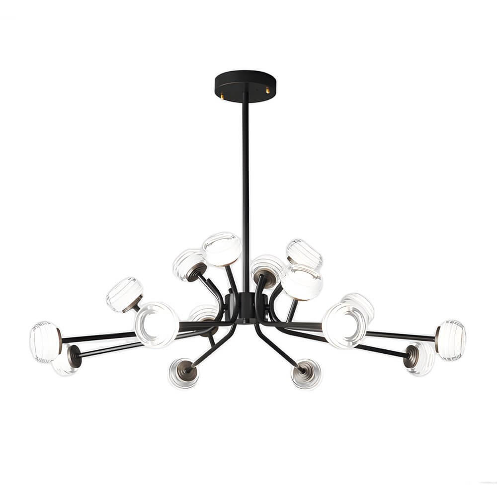 9/16-Light Black LED Sputnik Chandelier