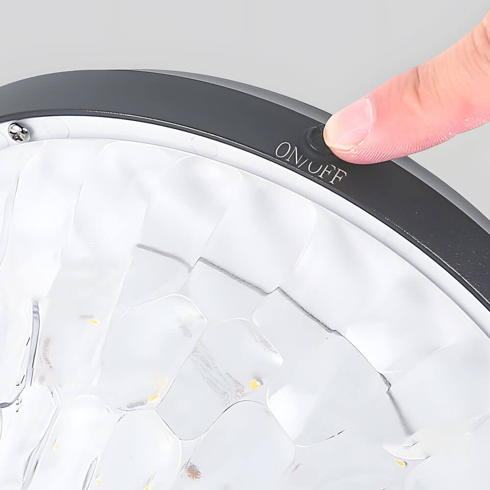 9-inch High Black Round LED Solar Post/Pier Light