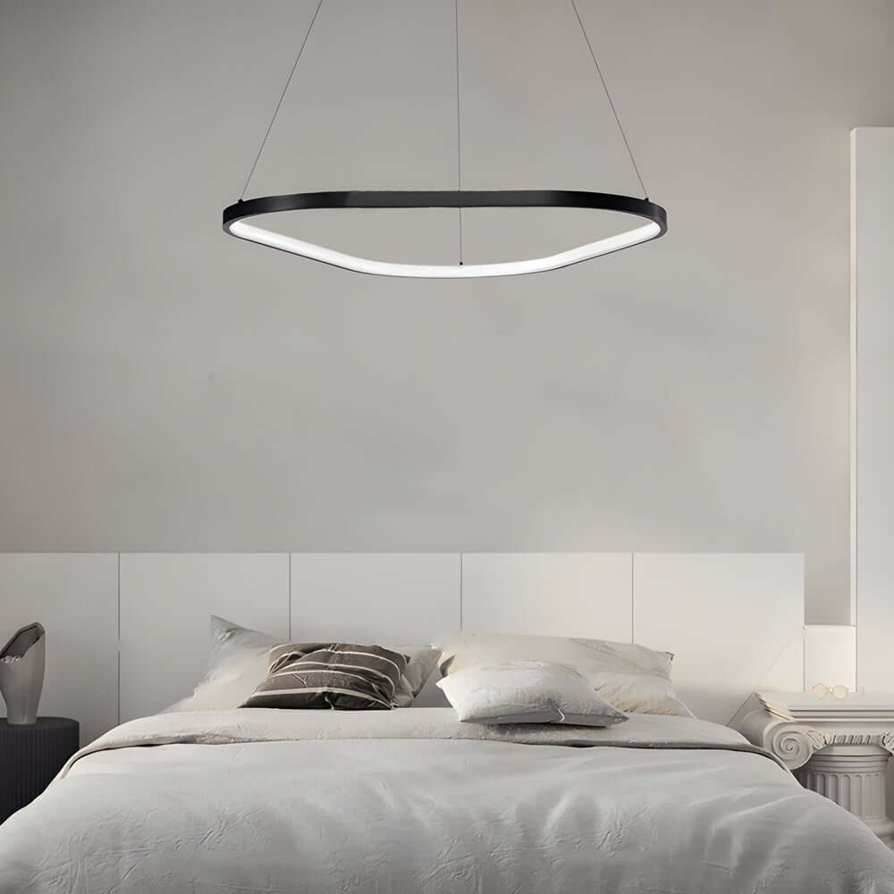 Black 1/2/3-Light Triangle Ring Chandelier
