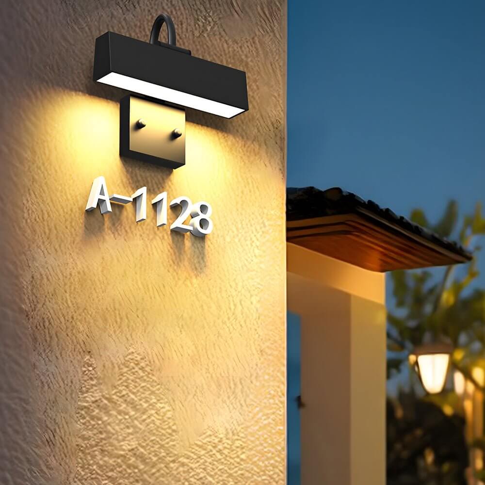 Black LED Wall-Mounted Light for House Number