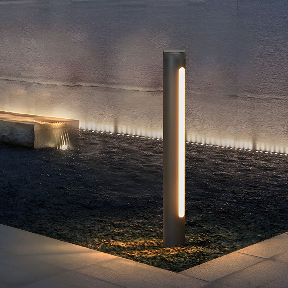 Black Matte LED Cylinder Outdoor Pathway Light - 15.8''/29.5'' H