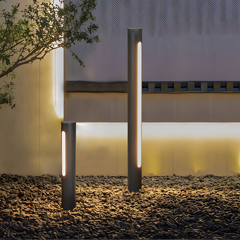 Black Matte LED Cylinder Outdoor Pathway Light - 15.8''/29.5'' H
