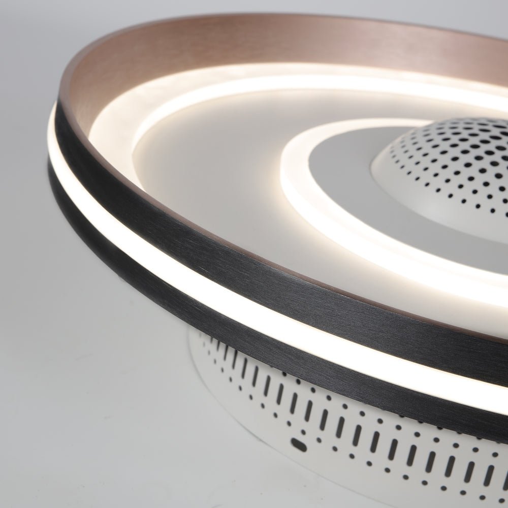Bladeless Ceiling Fan with Lighting Round LED Invisible Light
