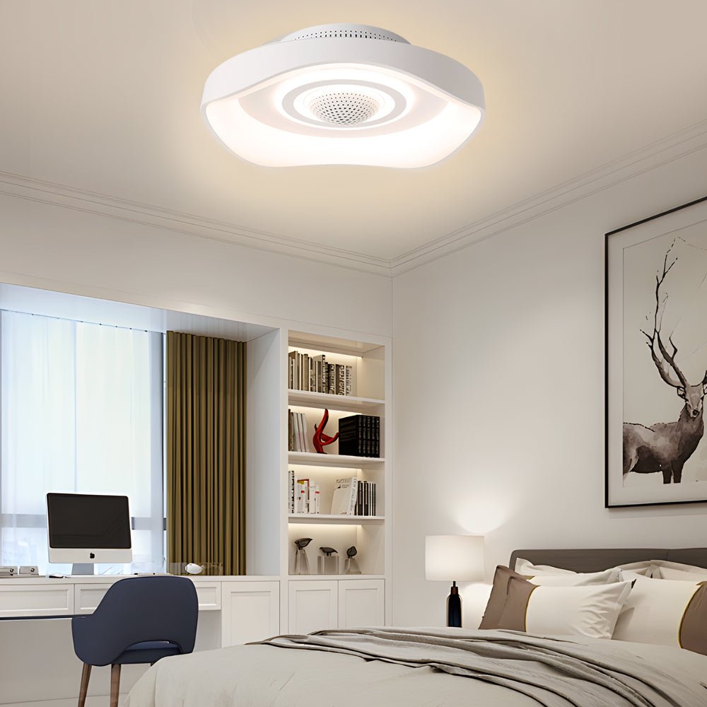 Bladeless Fan with Light Modern Round Dimmable LED Light