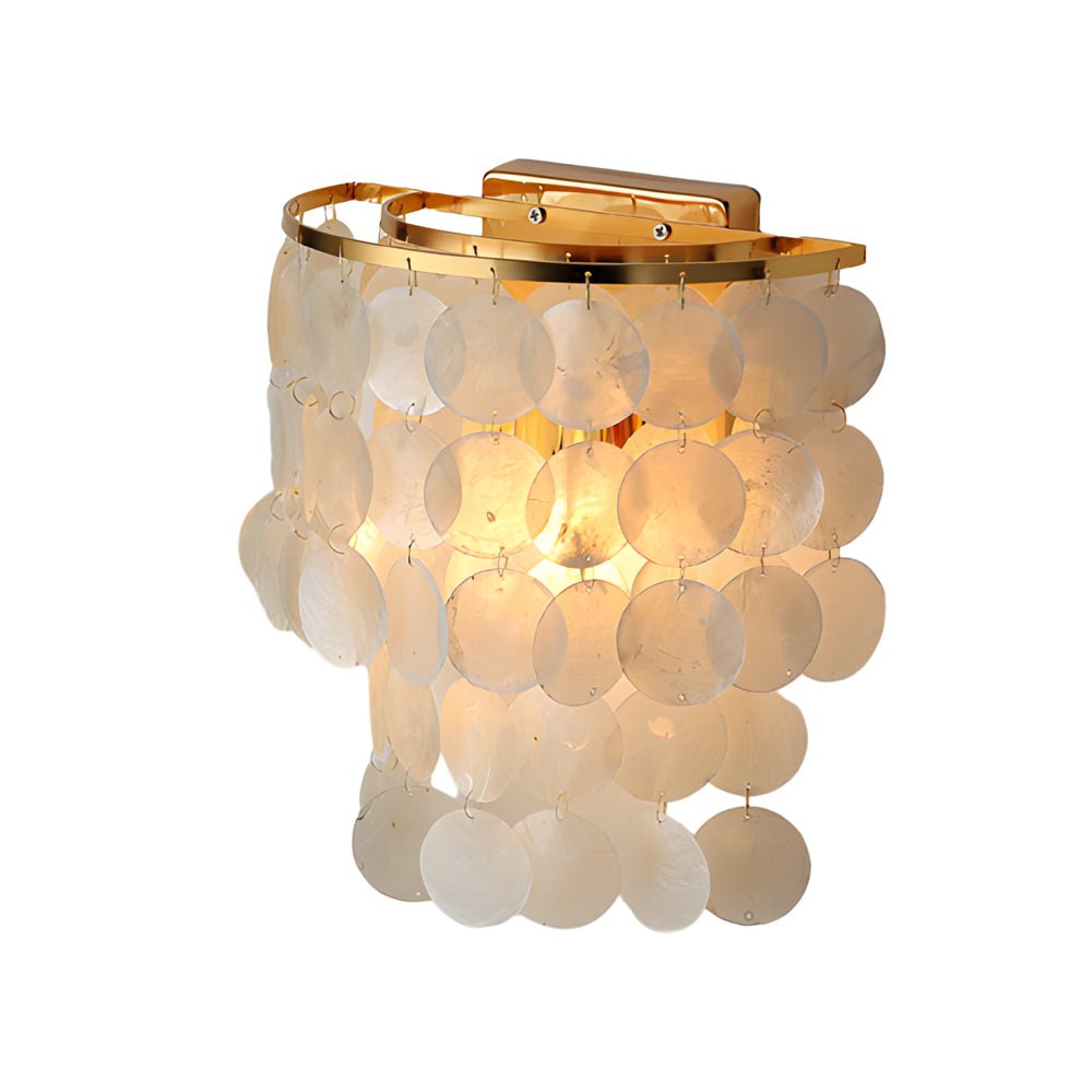 Capiz Shell Wall Sconces Modern Coastal LED Metal Light