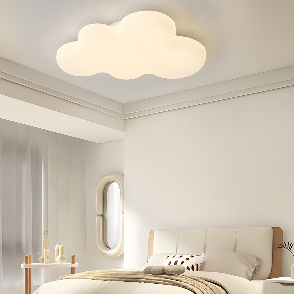 Ceiling Cloud Lights Modern Cartoon Off-White LED Flush Mount Light
