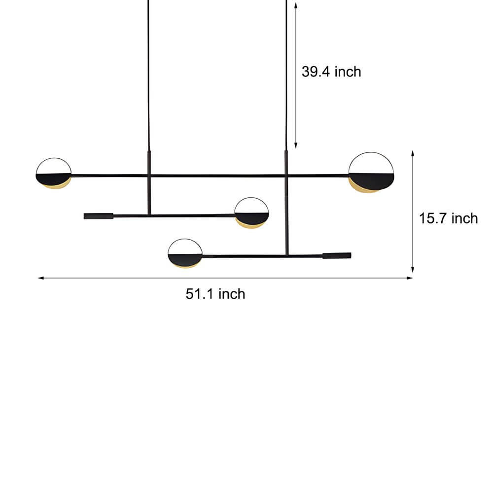 Chic Modern Adjustable Color Temperature LED Iron Linear Pendant Lamp
