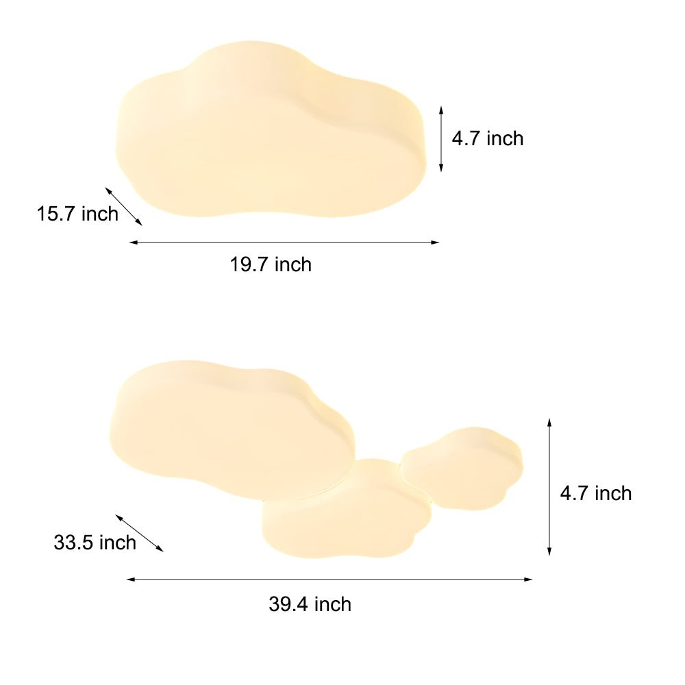Cloud Shaped Ceiling Light Modern White Iron Light