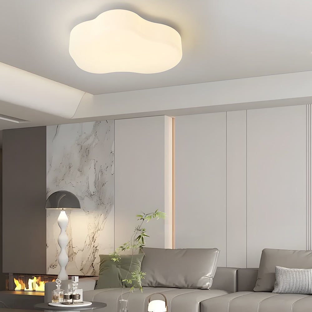 Cloud Shaped Ceiling Light Modern White Iron Light