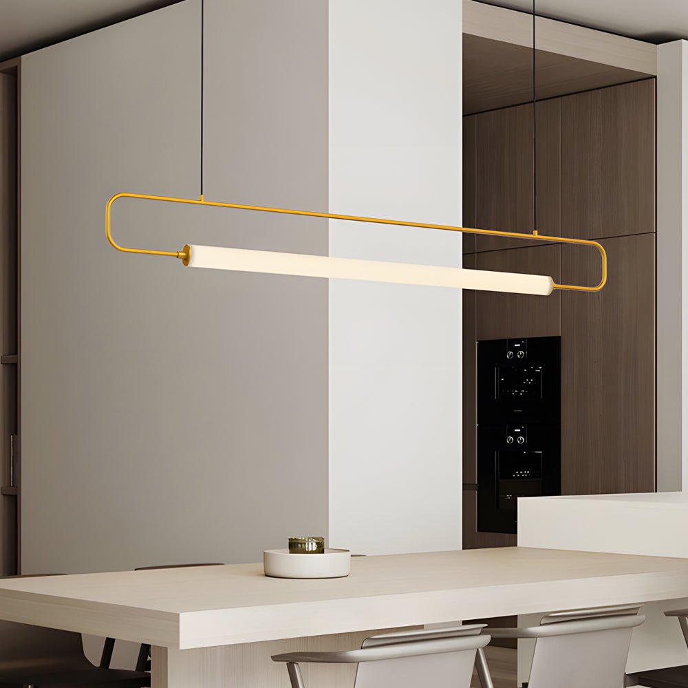 Contemporary Minimalist Black/Gold LED Bar Light Pendant Light