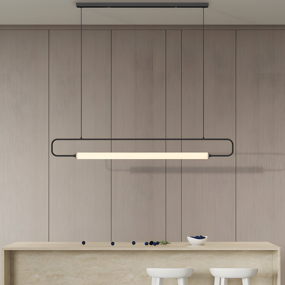 Contemporary Minimalist Black/Gold LED Bar Light Pendant Light