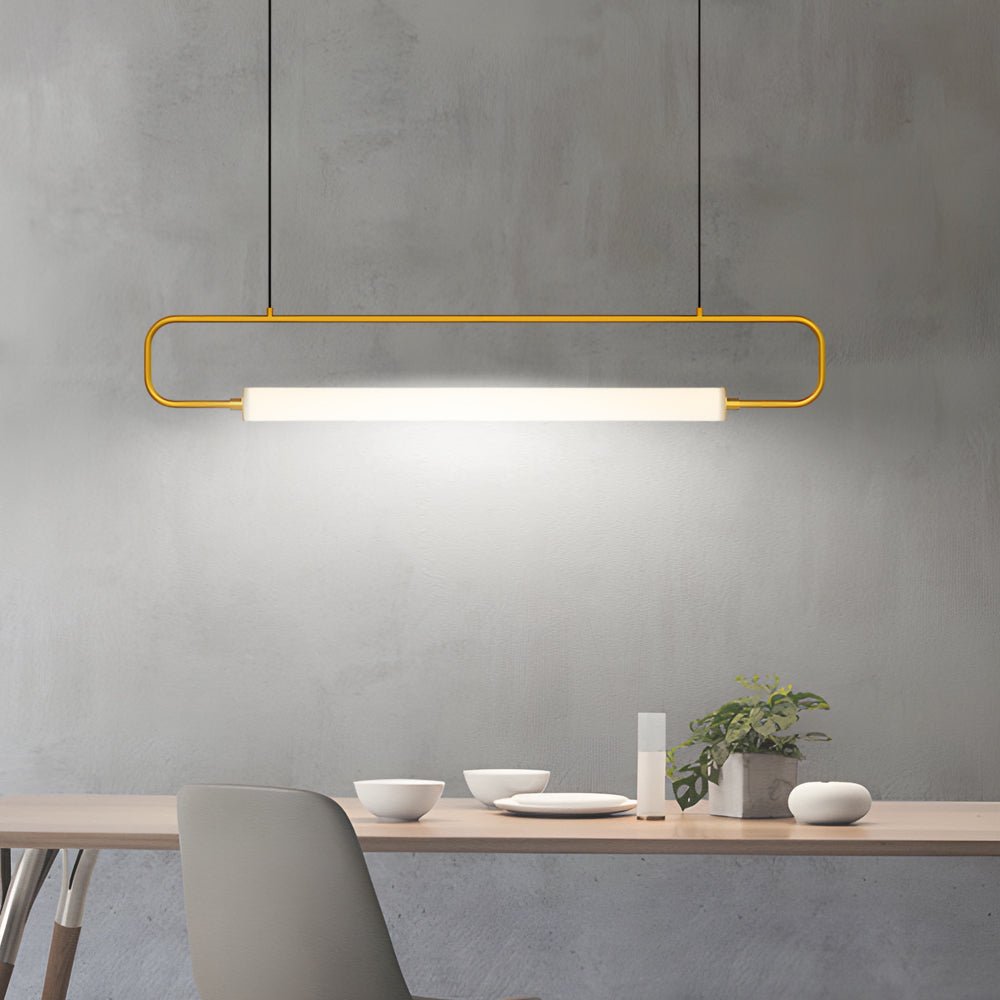 Contemporary Minimalist Black/Gold LED Bar Light Pendant Light