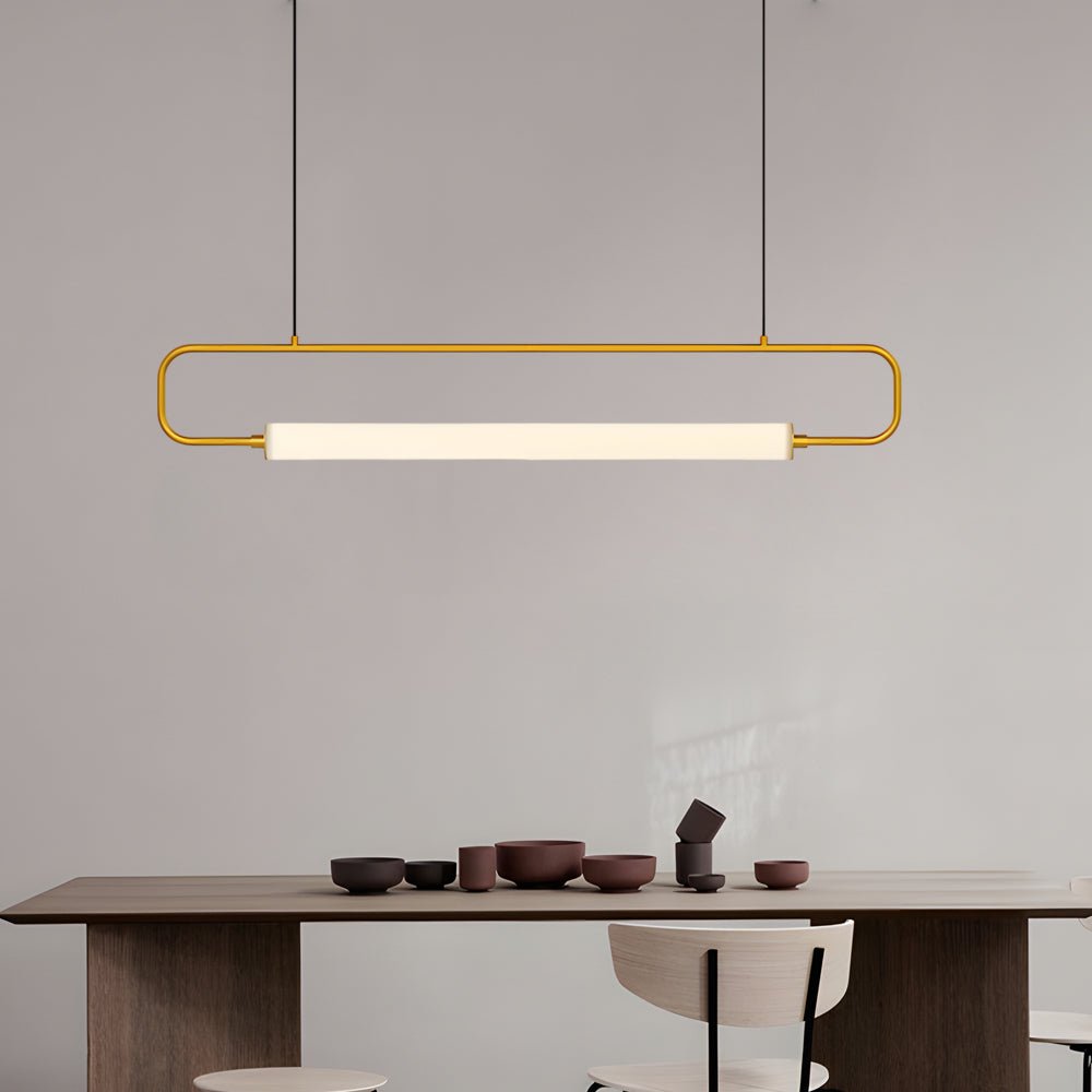 Contemporary Minimalist Black/Gold LED Bar Light Pendant Light