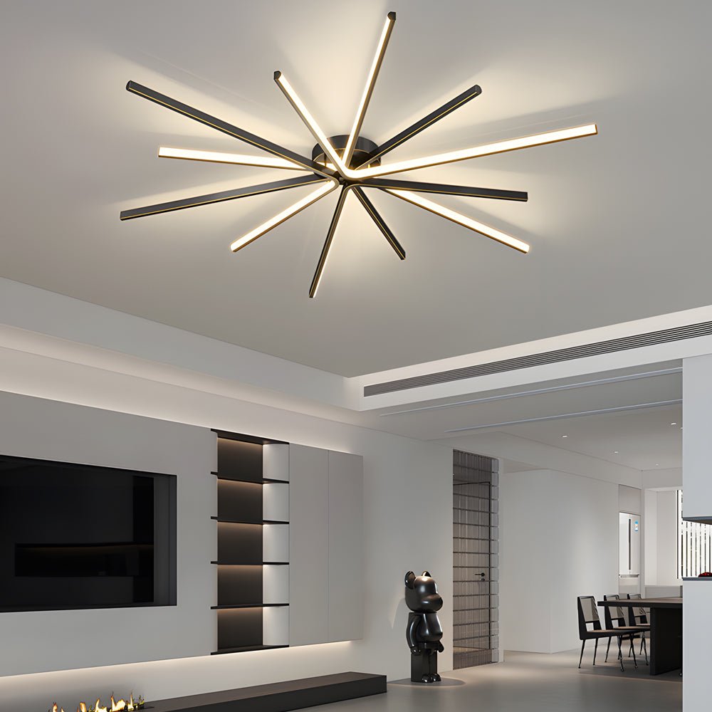 Copper Starbursts Ceiling Light Star-shaped Ceiling Lighting Fixture