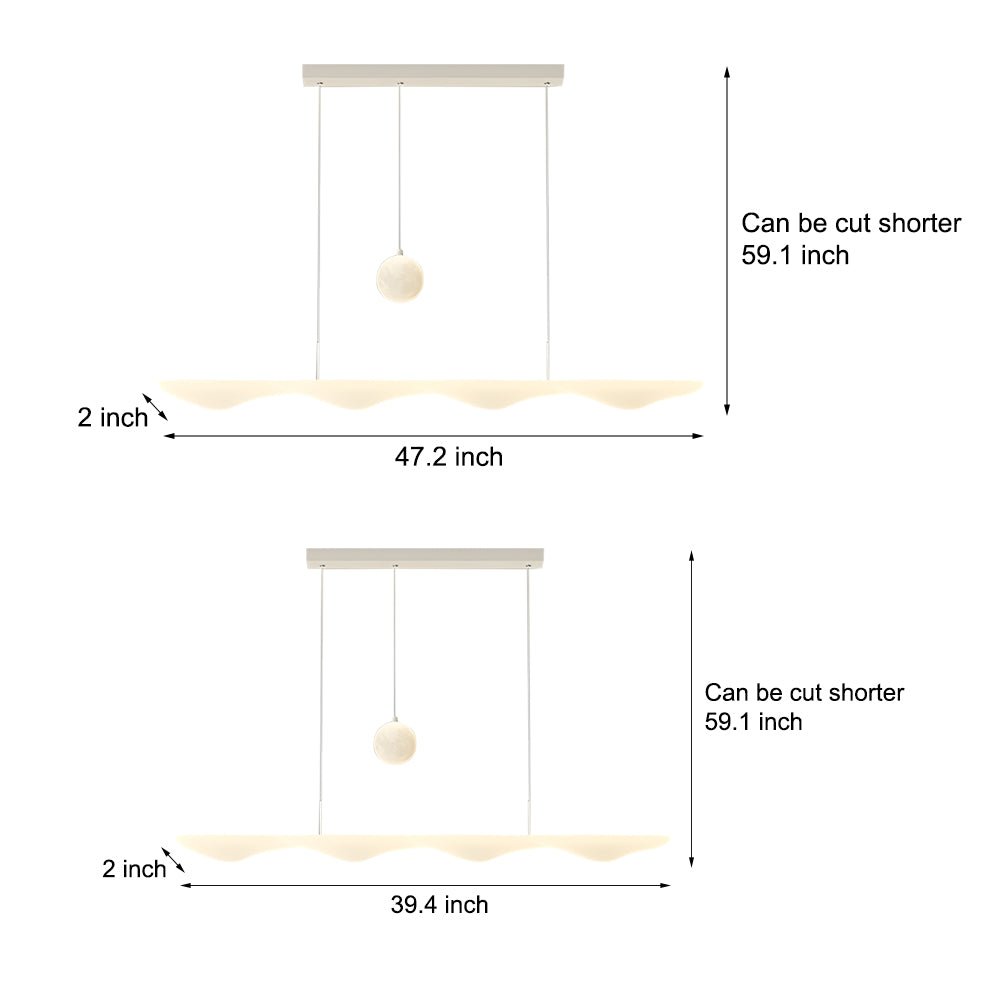 Creative Modern White Waves Moon Three Step Dimming Chandeliers