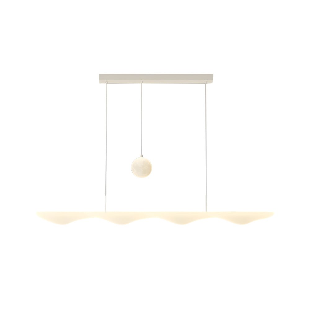 Creative Modern White Waves Moon Three Step Dimming Chandeliers