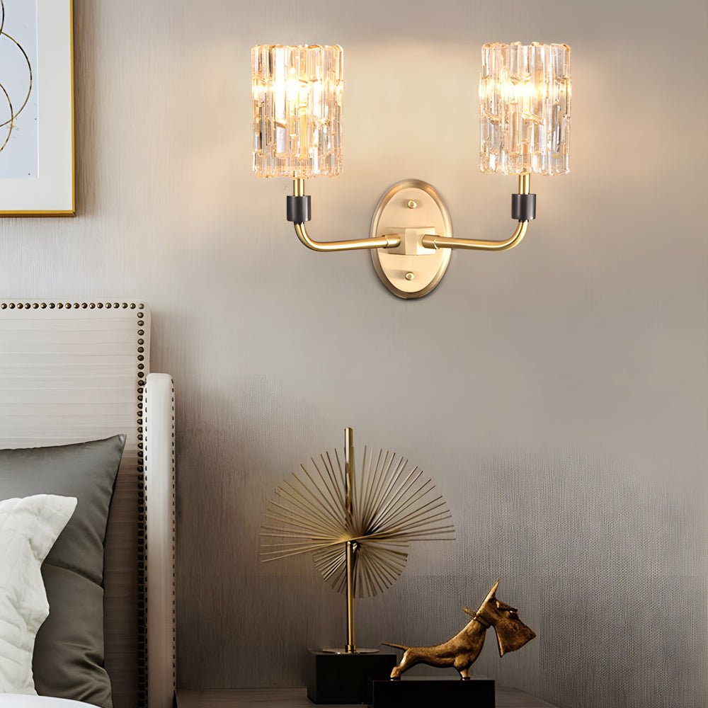 Crystal Wall Lights Gold American Style Luxurious Copper Lamp