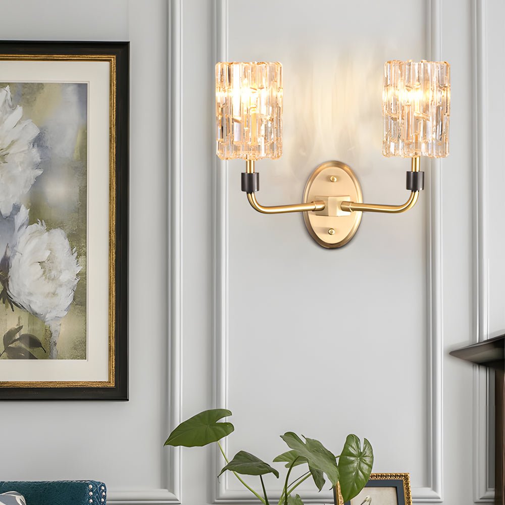 Crystal Wall Lights Gold American Style Luxurious Copper Lamp