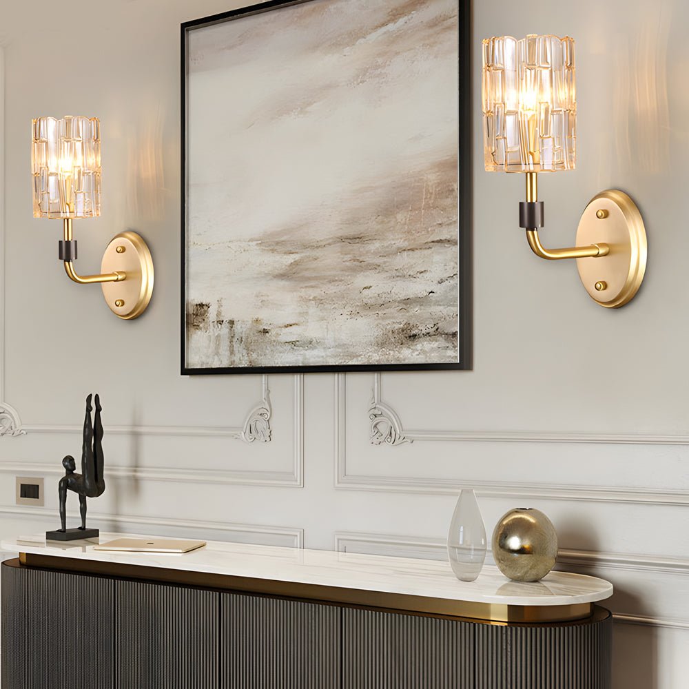 Crystal Wall Lights Gold American Style Luxurious Copper Lamp