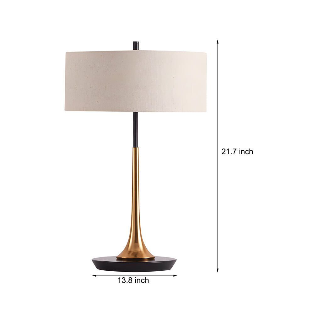 Fabric Table Lamp Elegant Modern Metal LED Bulbs Light