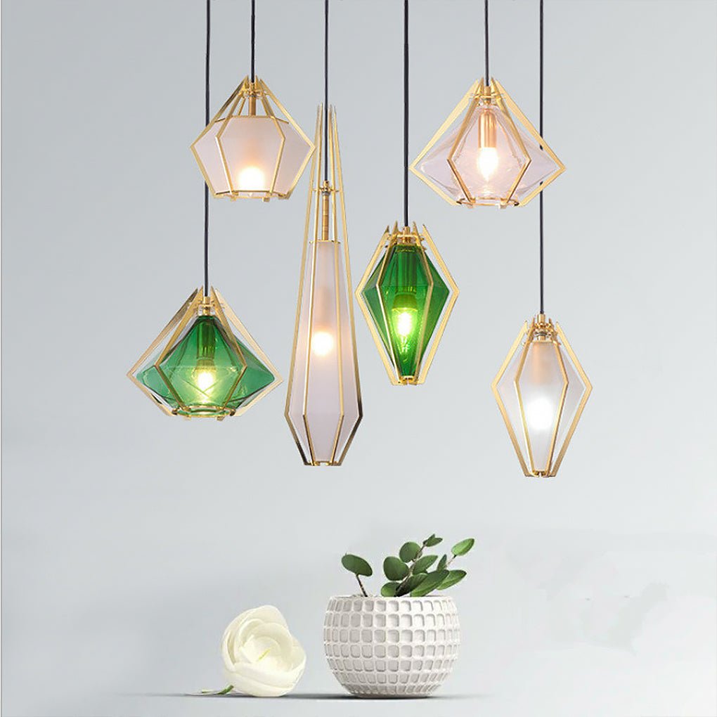Geometric Glass Pendant Light Nordic Art Ceiling Light