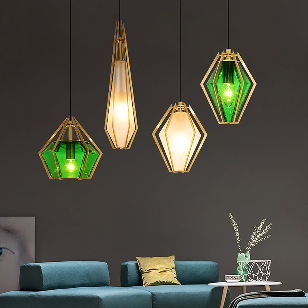 Geometric Glass Pendant Light Nordic Art Ceiling Light