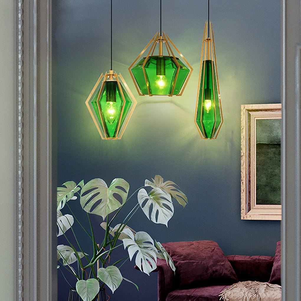 Geometric Glass Pendant Light Nordic Art Ceiling Light