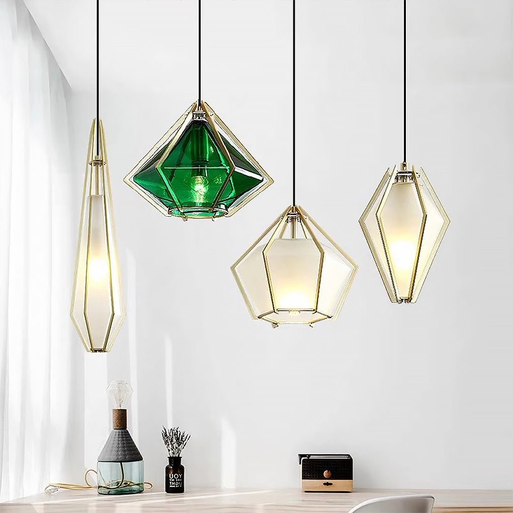 Geometric Glass Pendant Light Nordic Art Ceiling Light