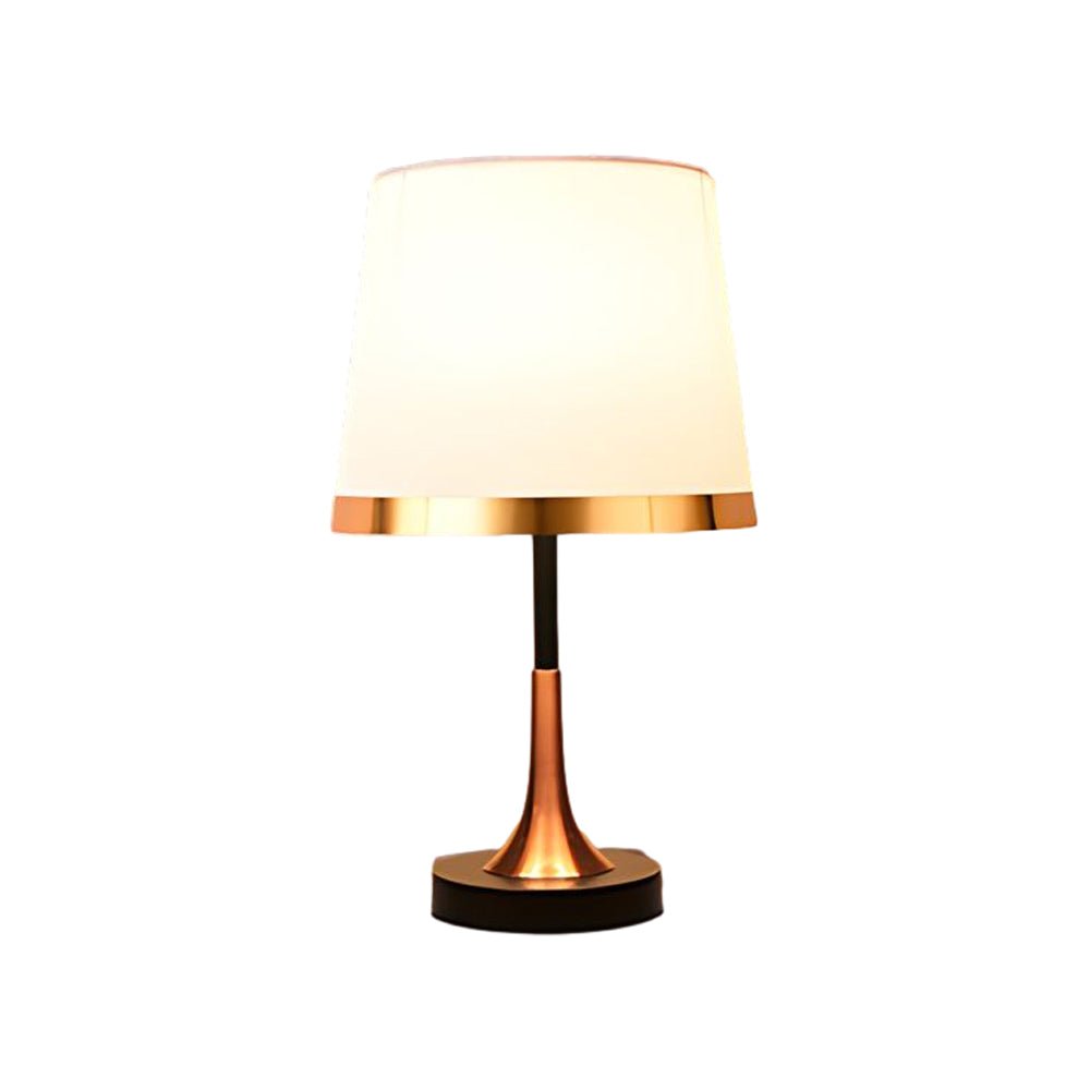 Gold White Table Lamp Modern Iron and Fabric Lamp