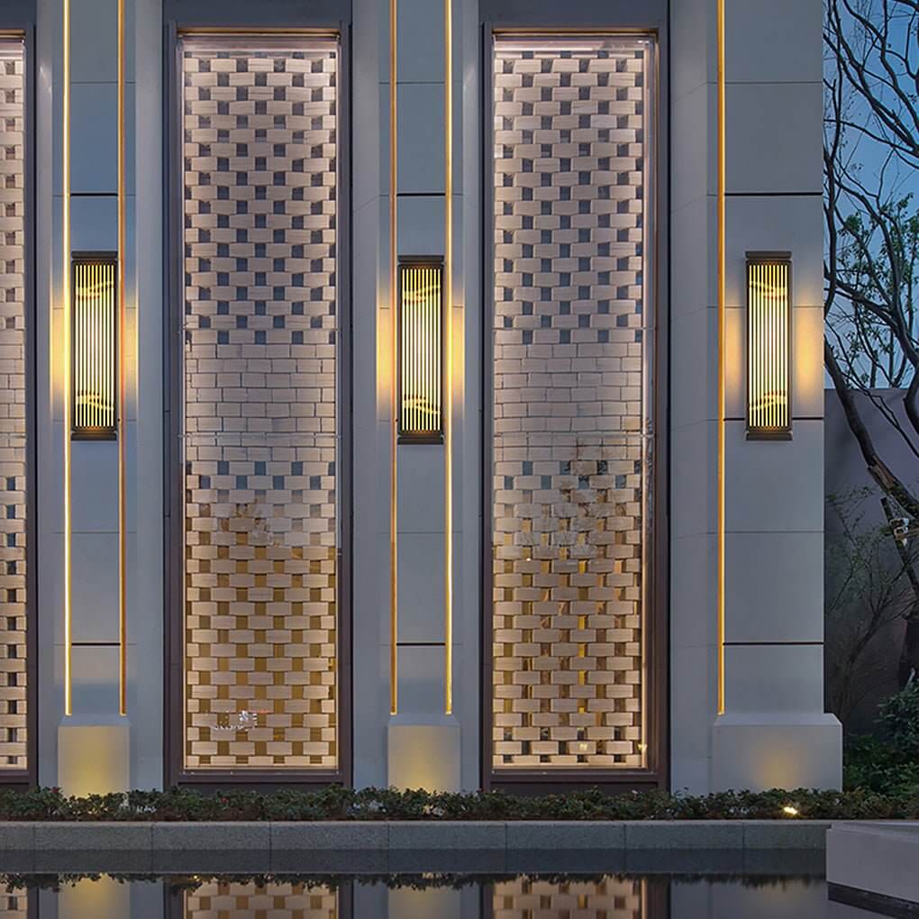 Grille Wall Light Waterproof Unique Slender Design Lamp