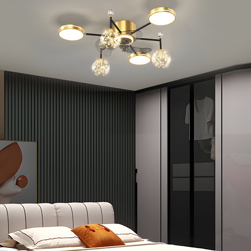 Invisible Blade Fan Light Modern Luxury Star Sphere Light