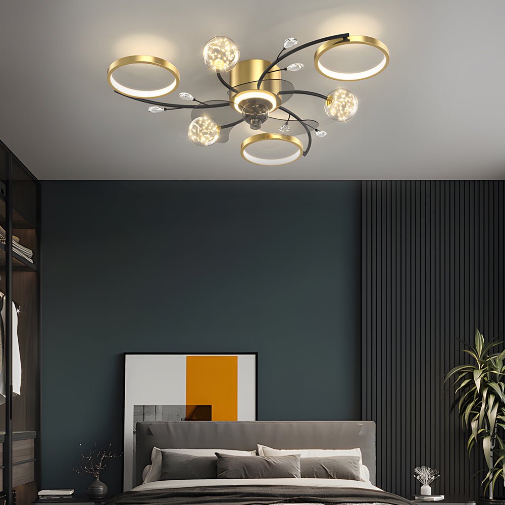 Invisible Blade Fan Light Modern Luxury Star Sphere Light