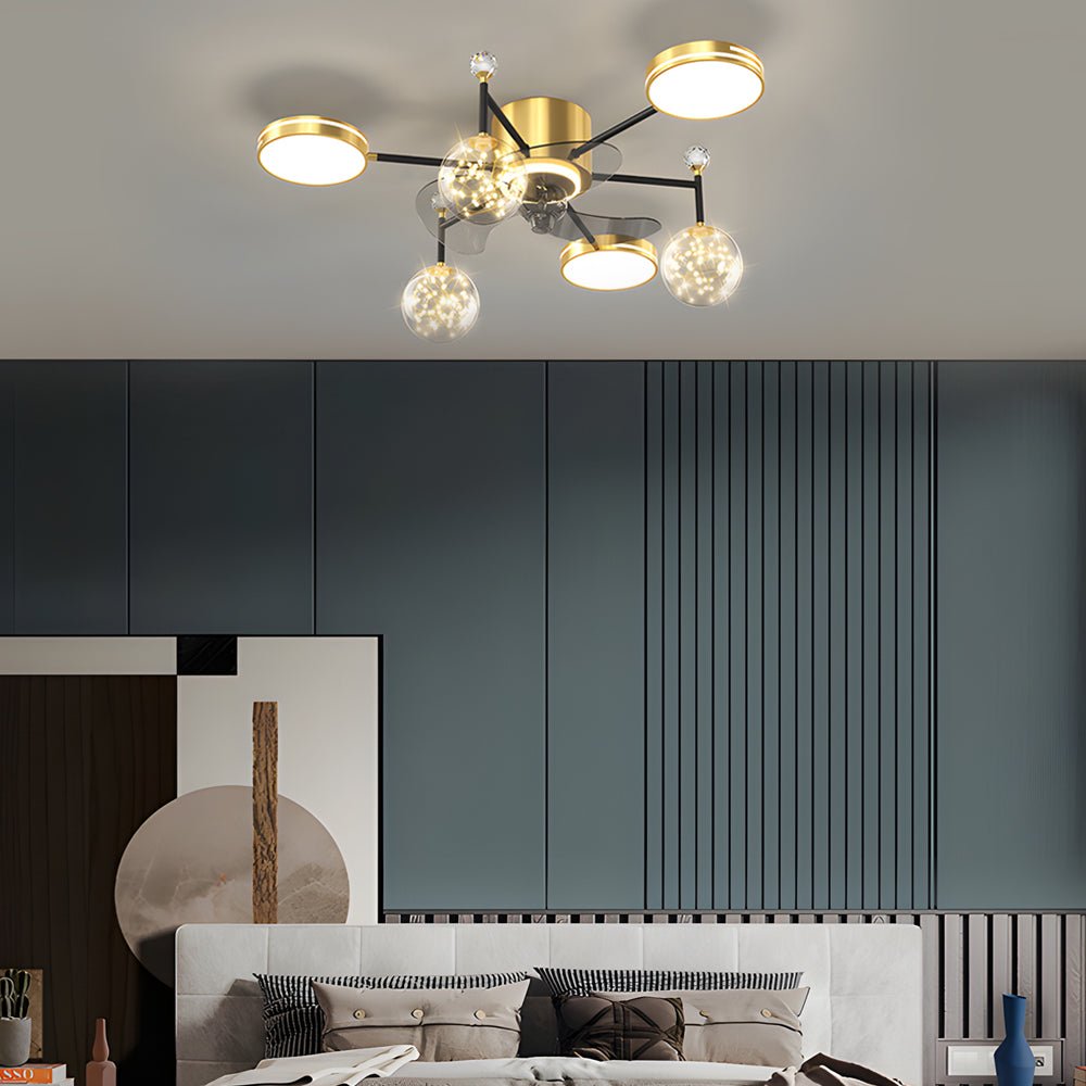 Invisible Blade Fan Light Modern Luxury Star Sphere Light