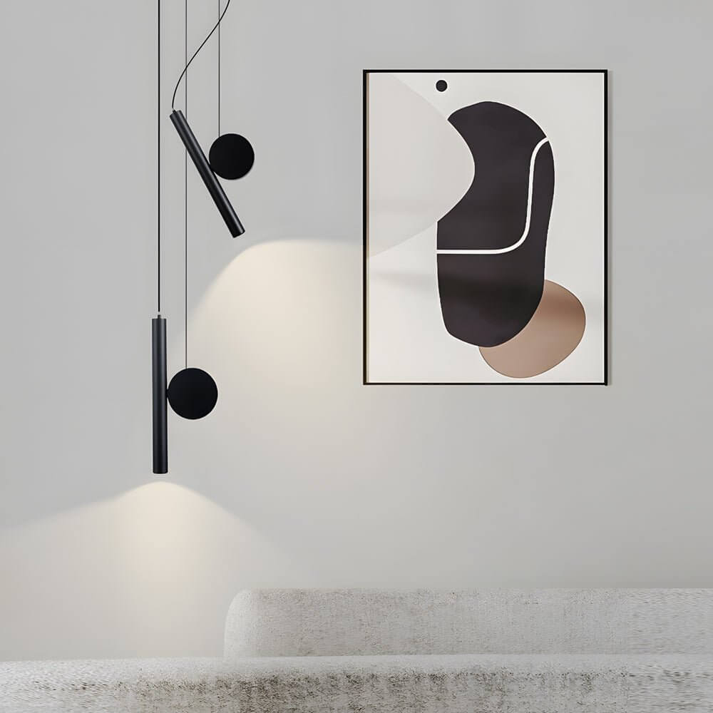 Kitchen Island Black Cylinder Pendant Light Adjustable Tube Spotlight Fixture