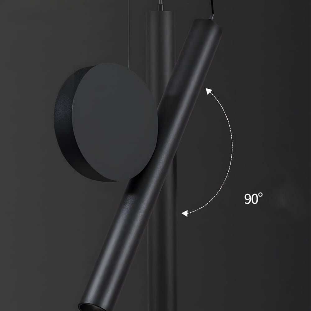 Kitchen Island Black Cylinder Pendant Light Adjustable Tube Spotlight Fixture