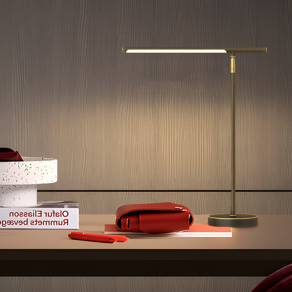 Linear Table Light Copper LED Adjustable Angle Lamp